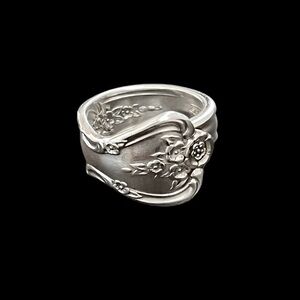 Vintage Roger's sterling silver spoon ring Adjustable